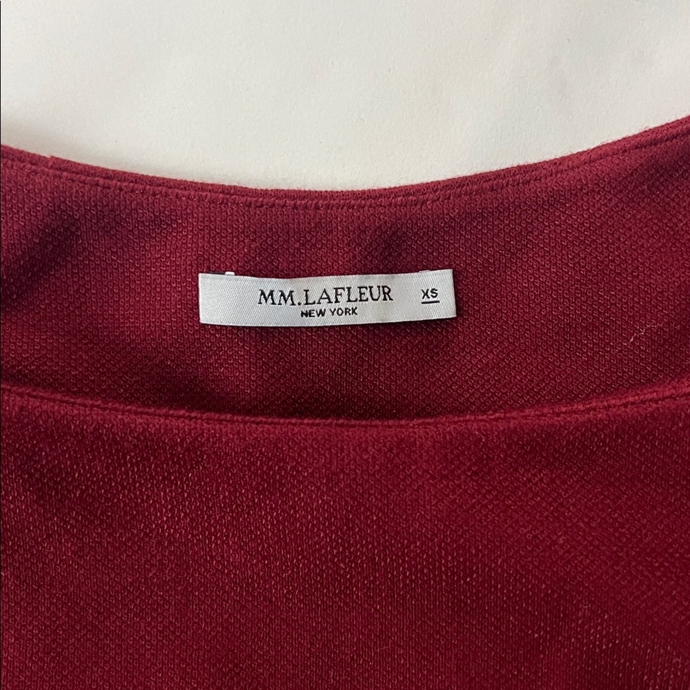 M.M. Lafleur Sadie 2.0 Maroon Red Classy Twist Shoulder Blouse Top XS - Picture 7 of 9